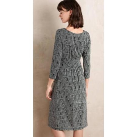 Anthropologie Maeve Galena Leaf Print Faux Wrap Midi Dress, Size S - Picture 2 of 6